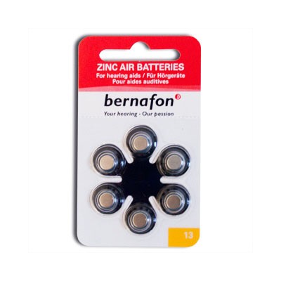 Baterie do aparatów słuchowych Bernafon 13 - 1 listek (6 szt baterii)