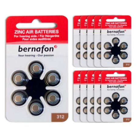 Baterie do aparatów słuchowych Bernafon 312 - zestaw 10 listków (60 szt baterii)