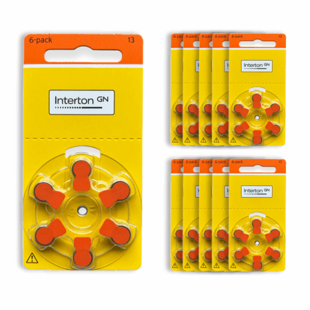 Baterie do aparatów słuchowych Interton 13 – zestaw 10 listków (60 szt baterii)